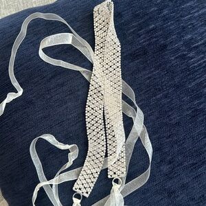 David’s Bridal Wedding Dress Crystal Rhinestone Bling Ribbon Sash Belt